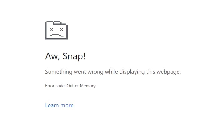Fix Out of Memory in Google Chrome