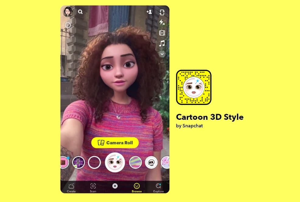 How to Send A Snap with the Cartoon Face Lens